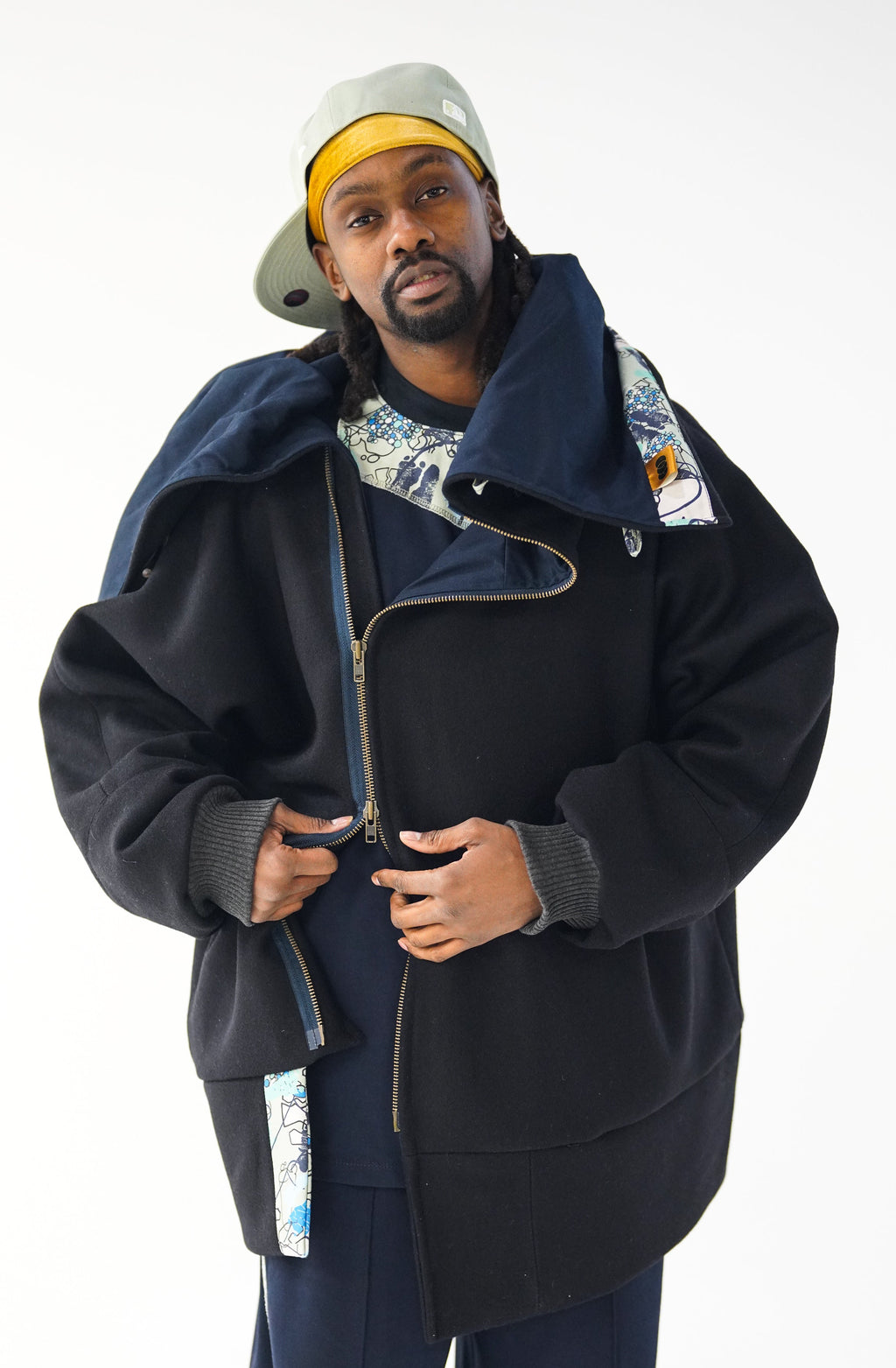 Navy Snooded Duffle Coat