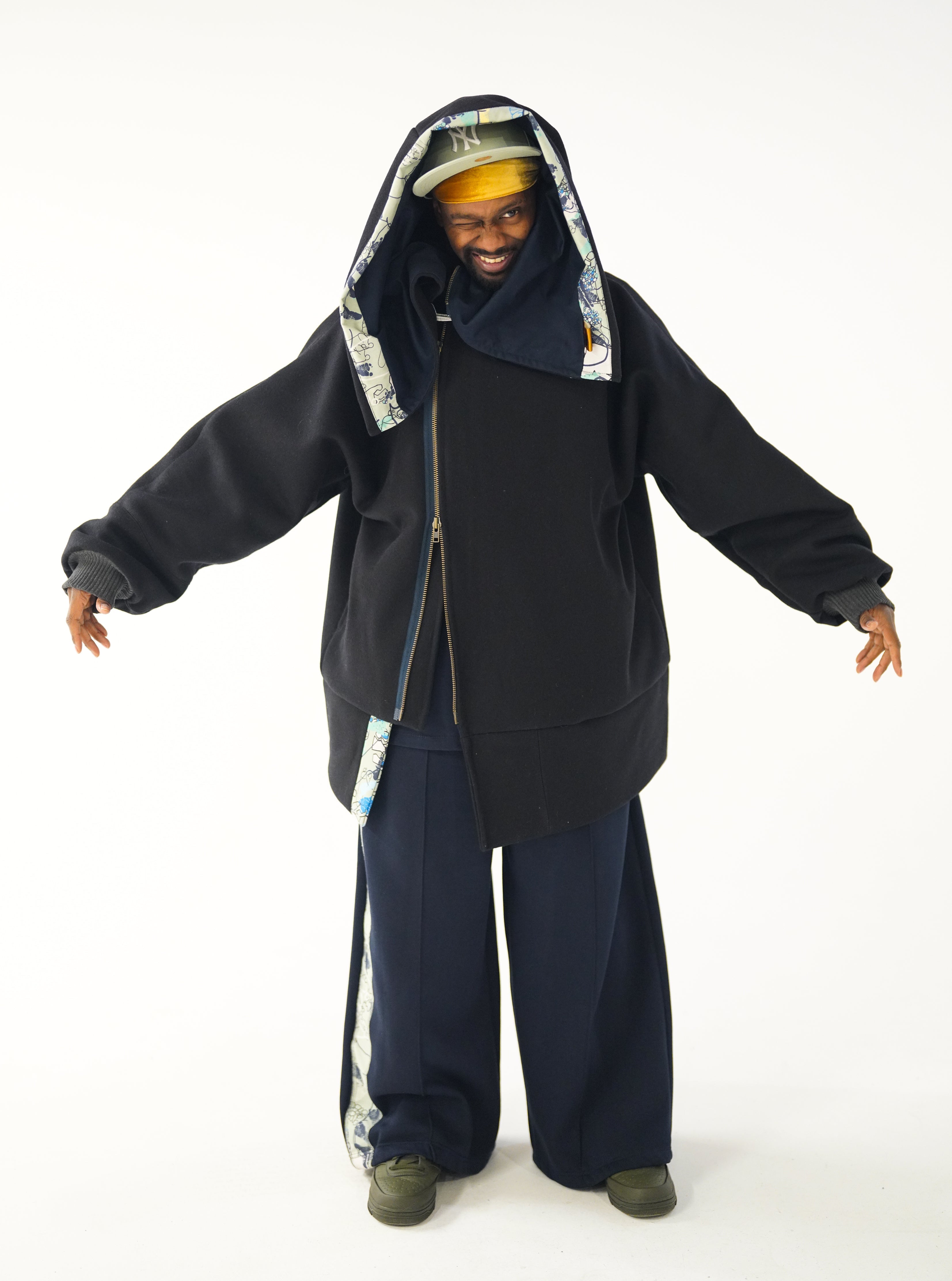 Navy Snooded Duffle Coat