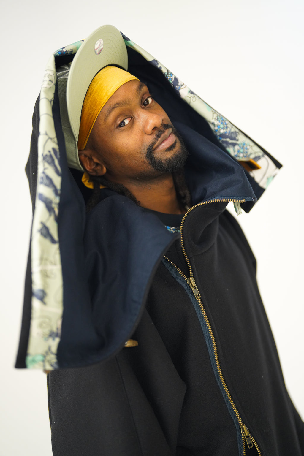 Navy Snooded Duffle Coat