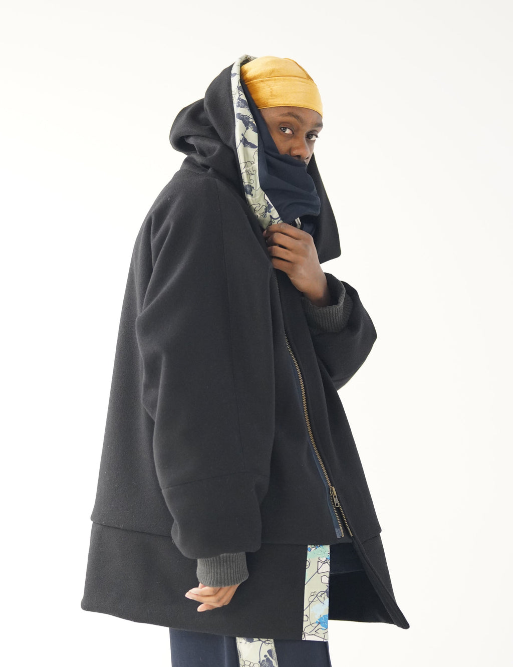 Navy Snooded Duffle Coat