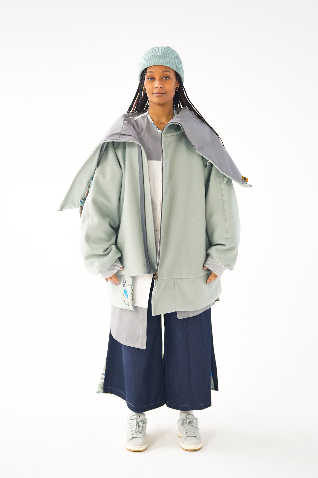 Sage Snooded Duffle Coat