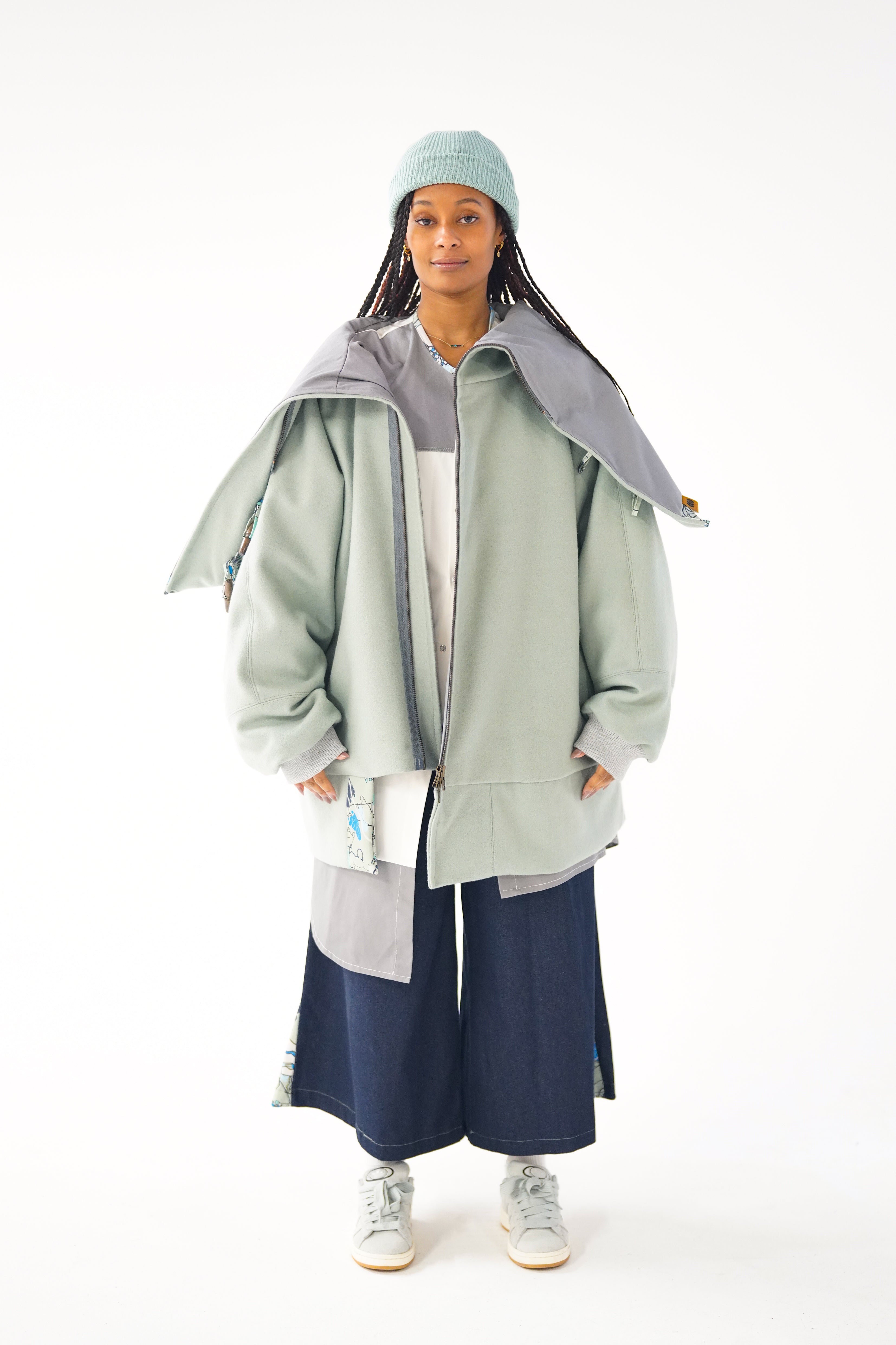 Sage Snooded Duffle Coat