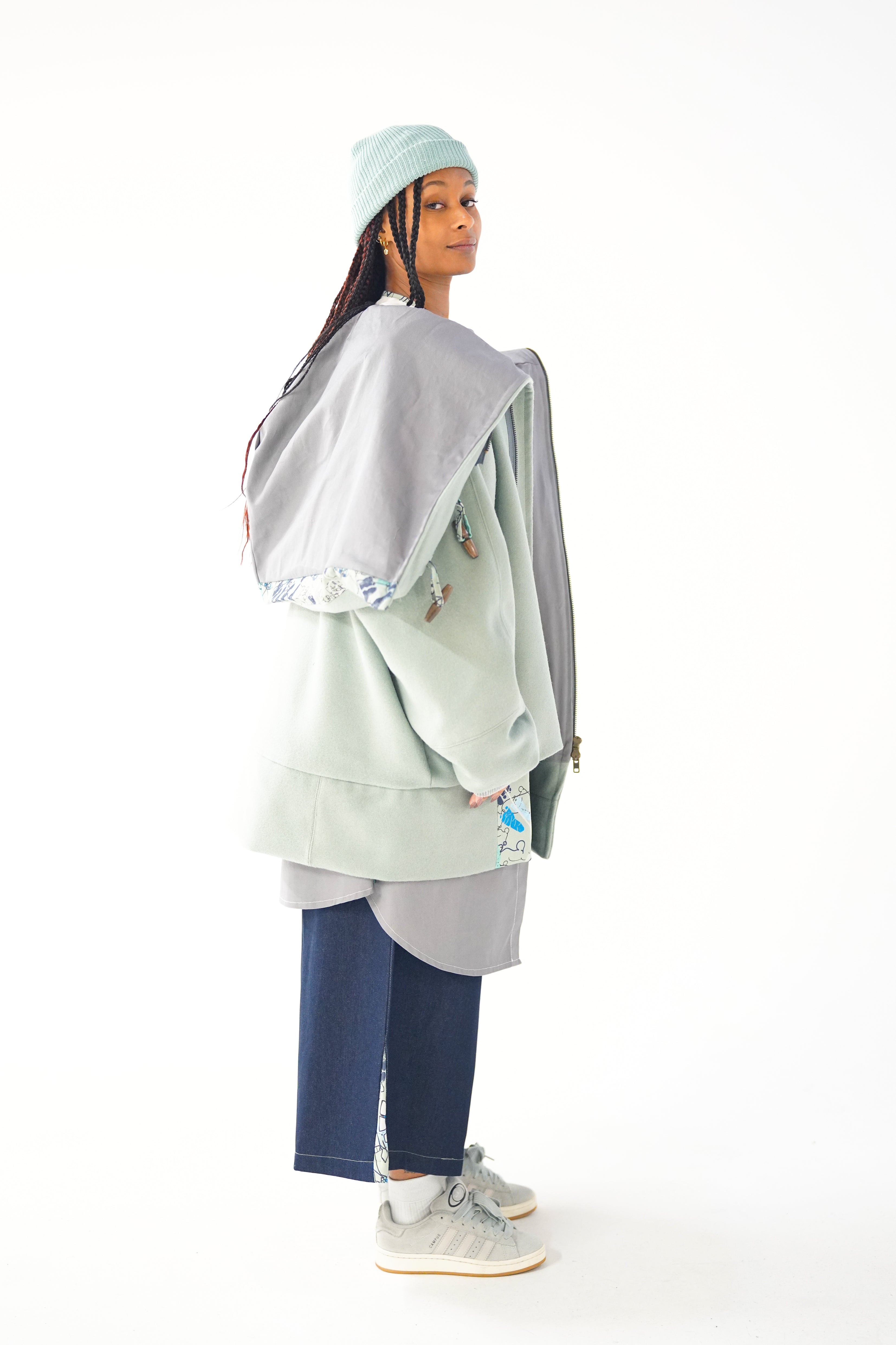 Sage Snooded Duffle Coat