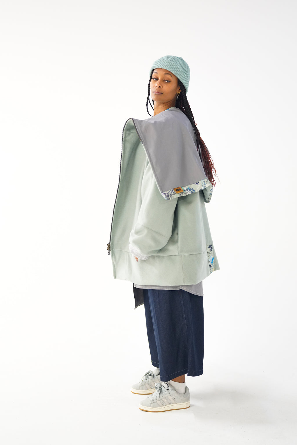 Sage Snooded Duffle Coat