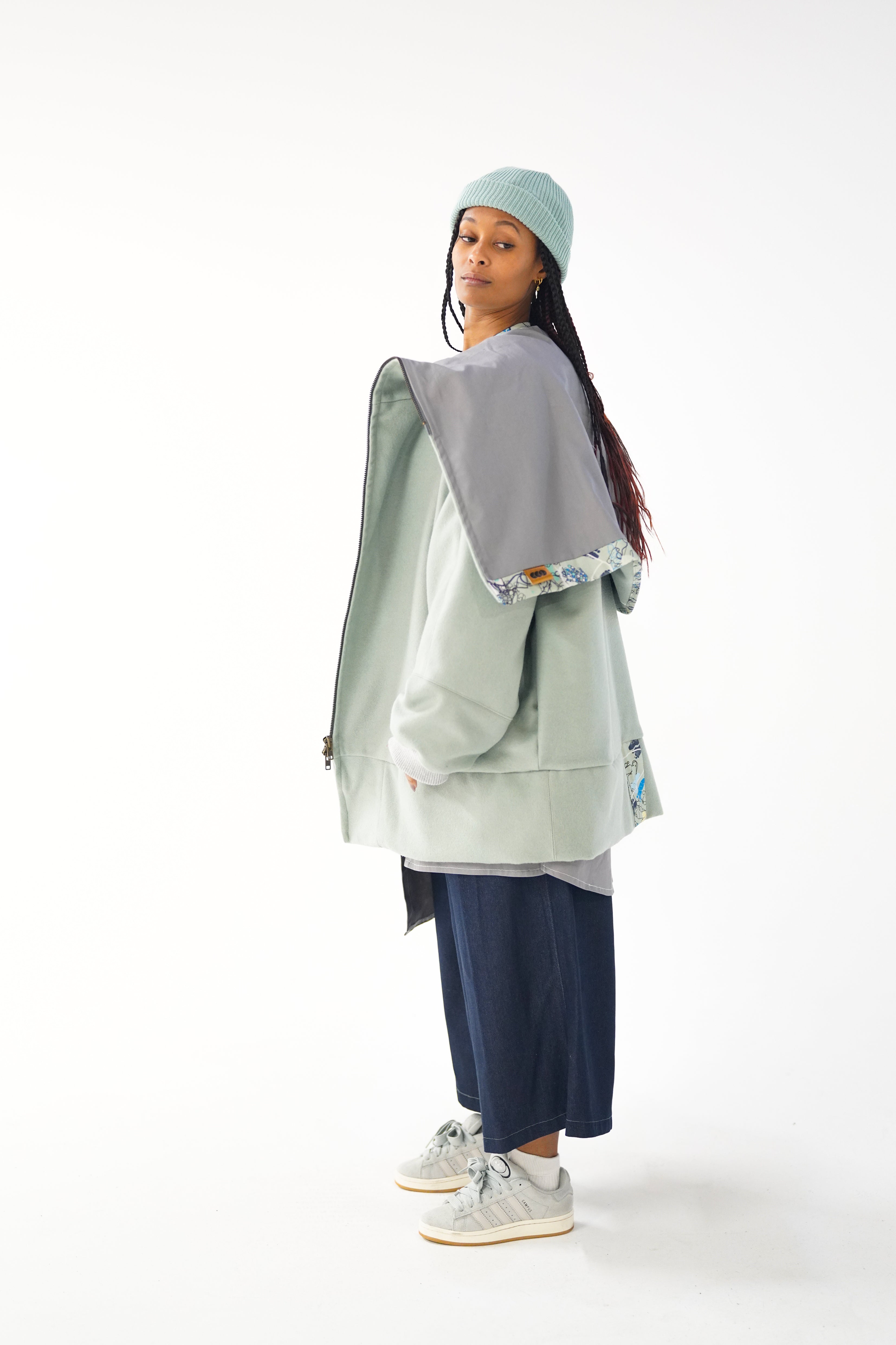 Sage Snooded Duffle Coat
