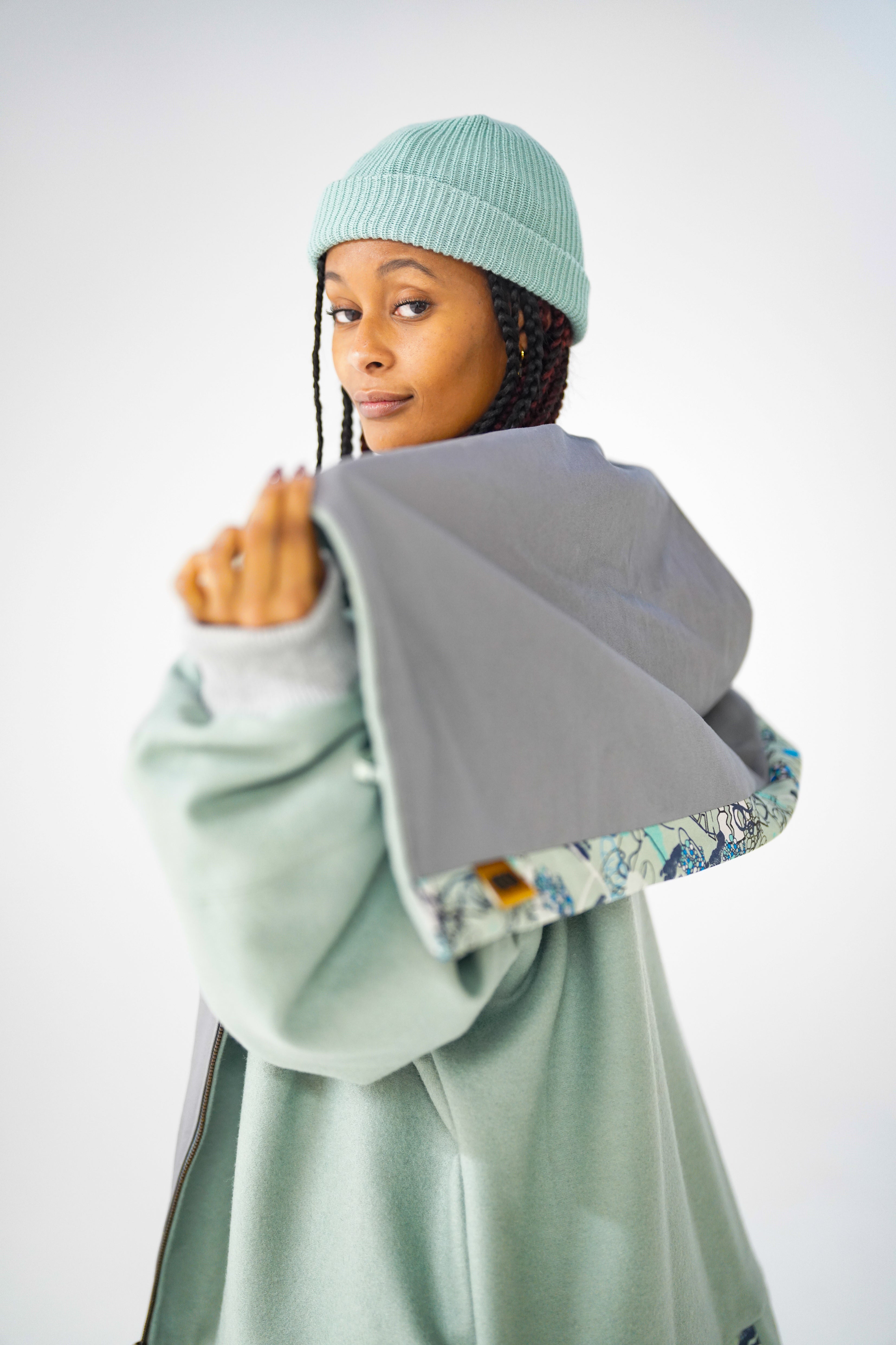 Sage Snooded Duffle Coat