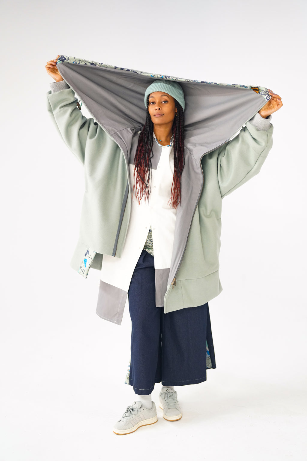 Sage Snooded Duffle Coat
