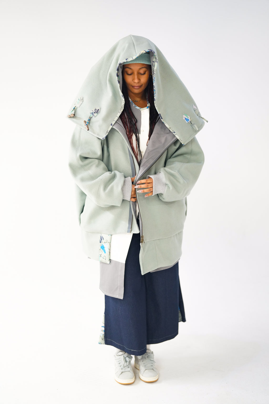 Sage Snooded Duffle Coat