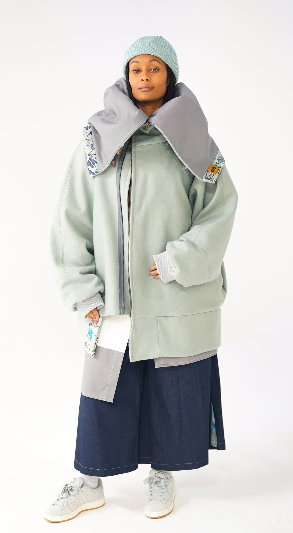Sage Snooded Duffle Coat