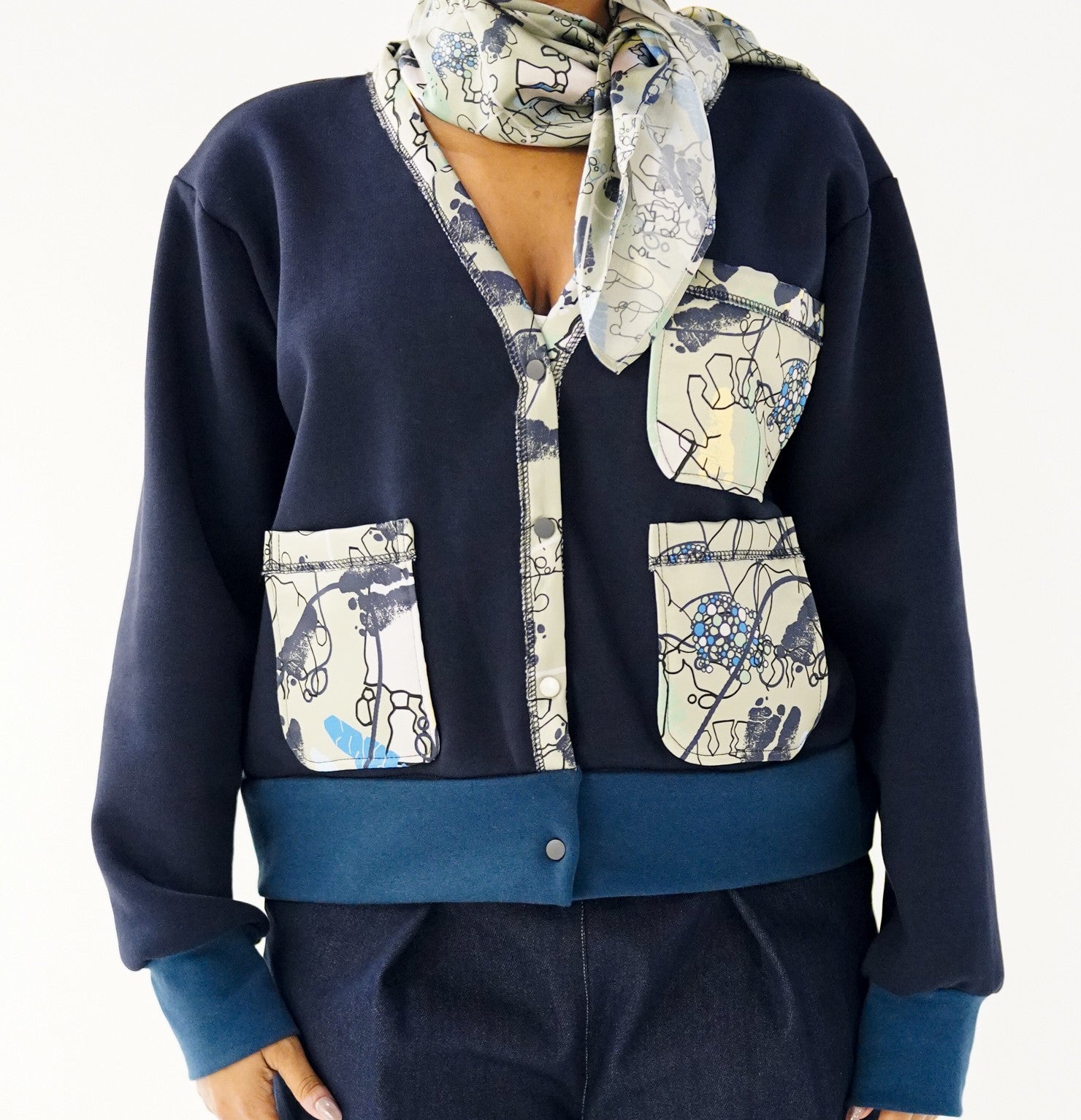Satin Pocket Cardigan