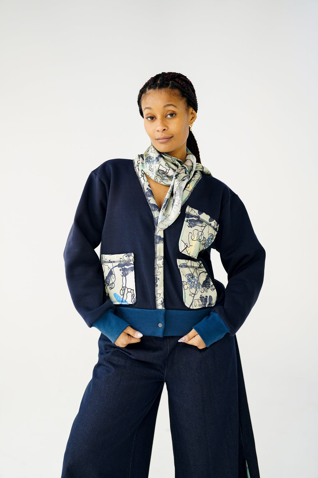 Satin Pocket Cardigan