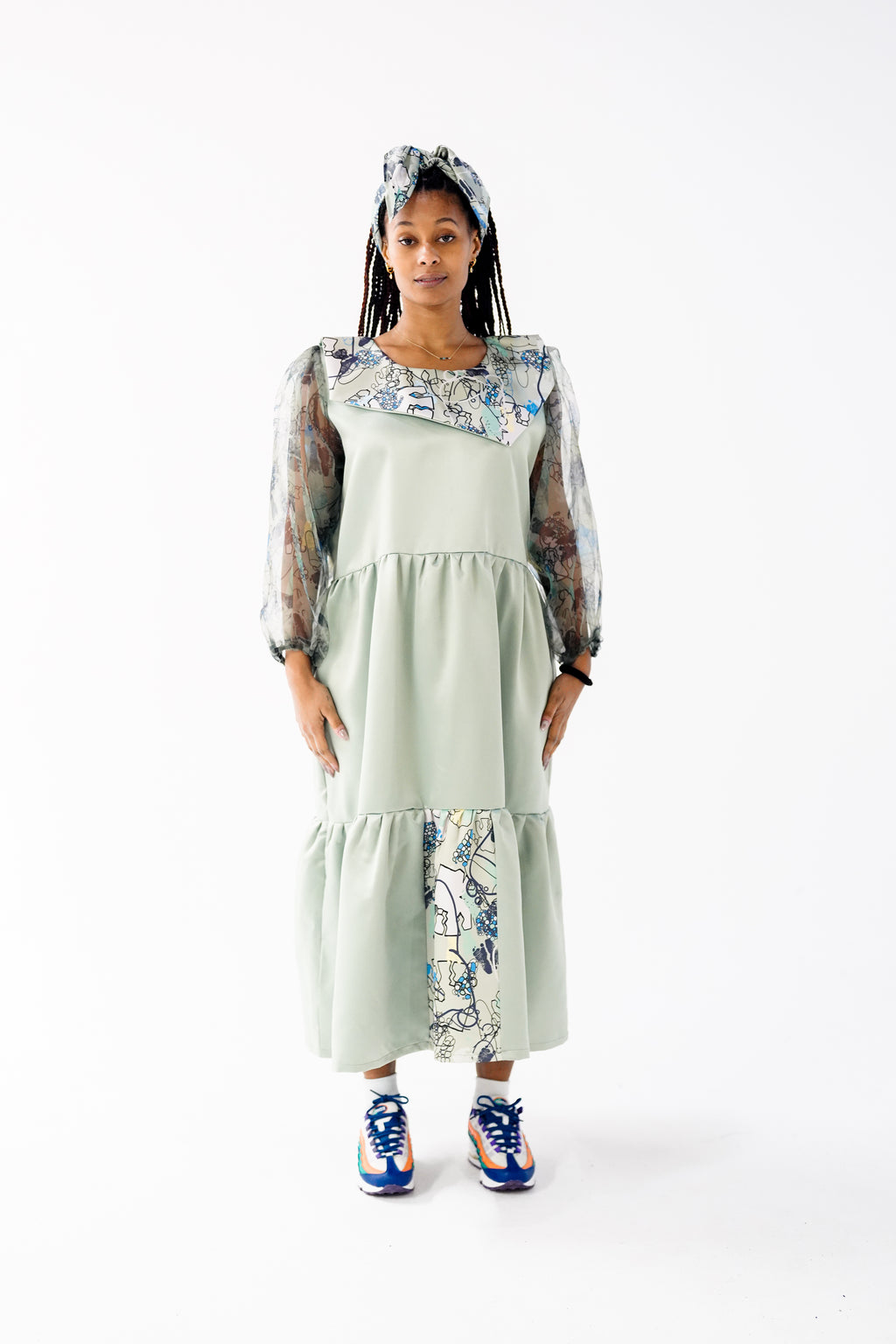 Satin Tiered Dress