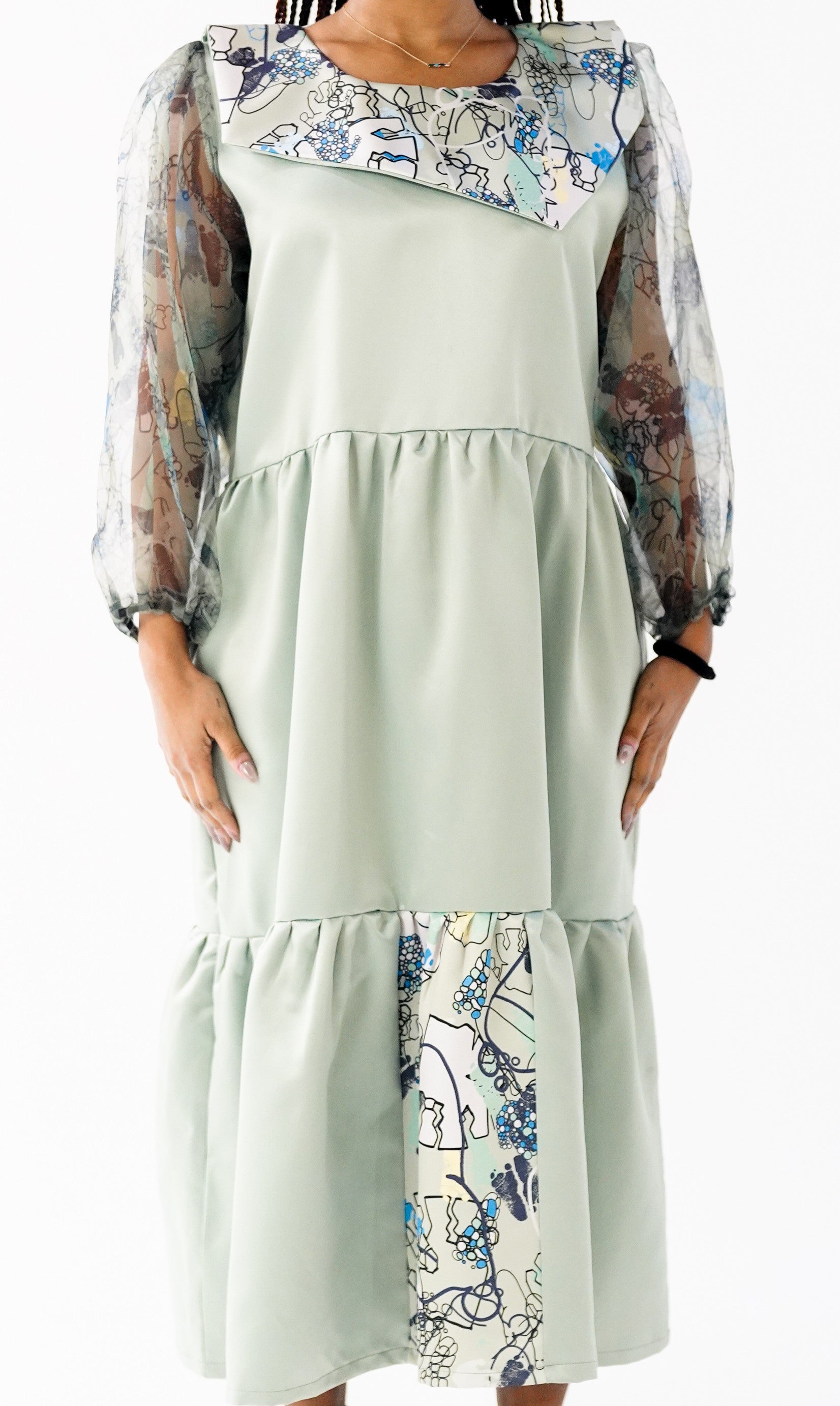 Satin Tiered Dress