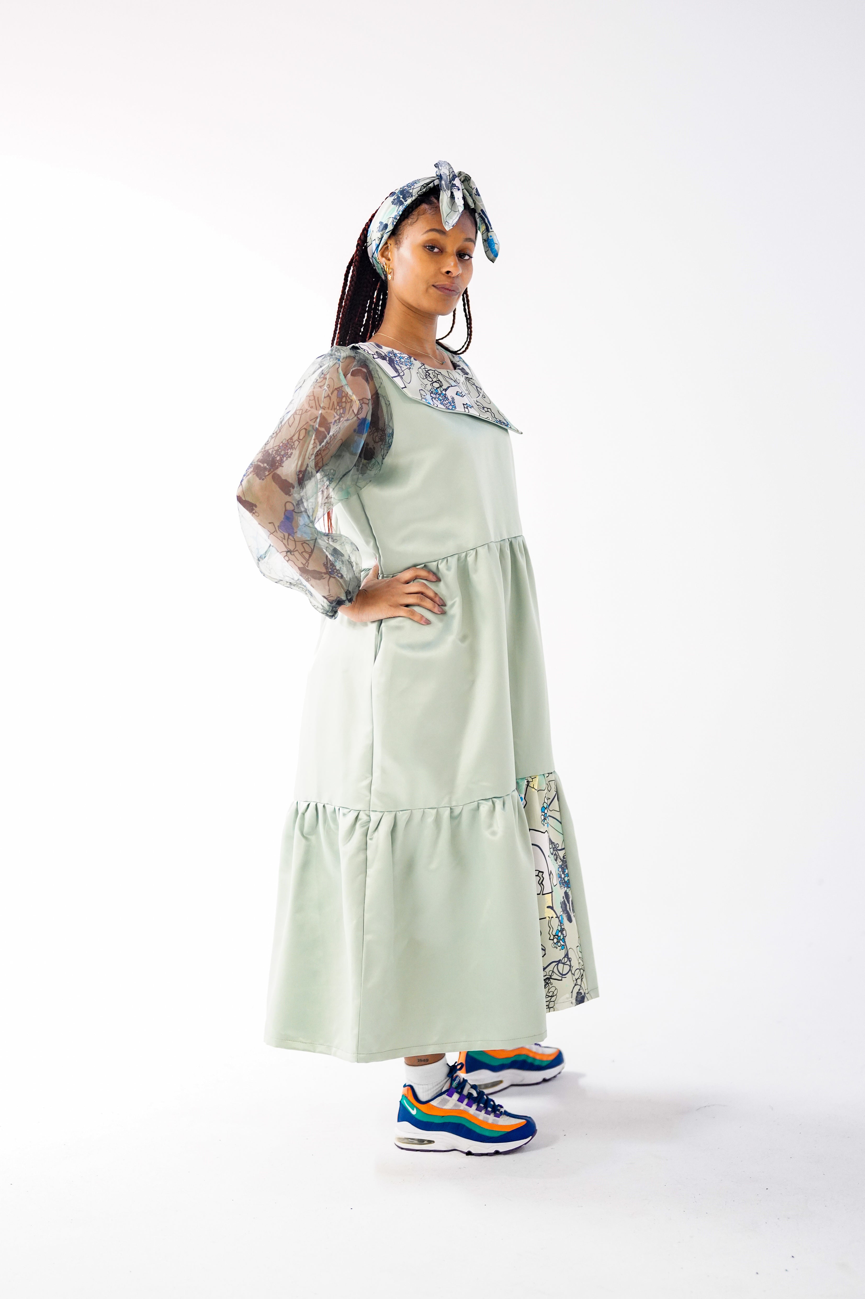 Satin Tiered Dress