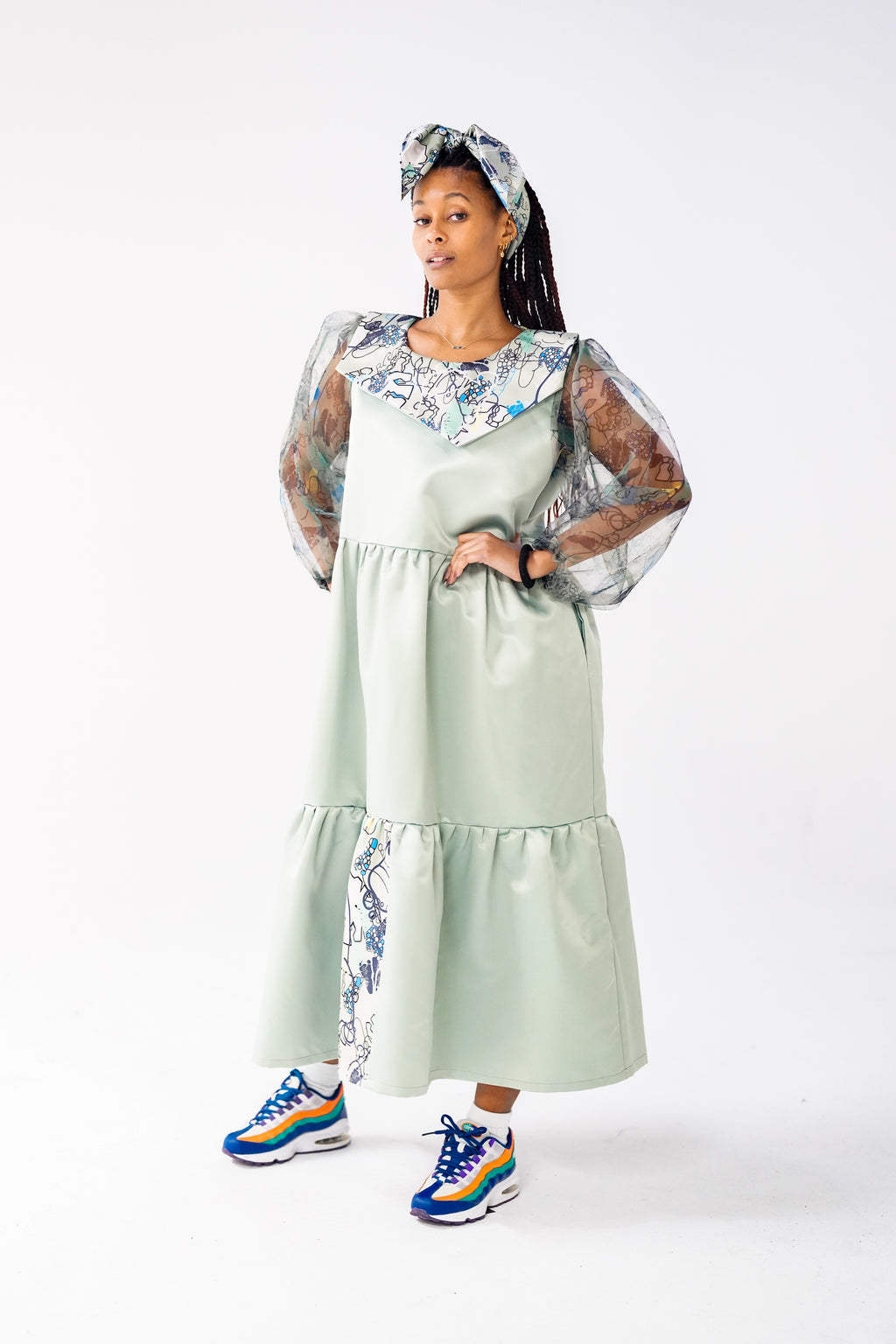 Satin Tiered Dress