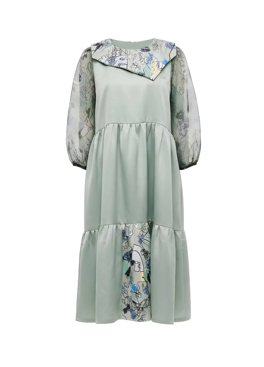 Satin Tiered Dress